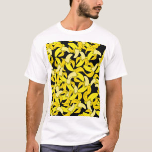 Camiseta Plátanos Amarillos Vintage: fondo negro