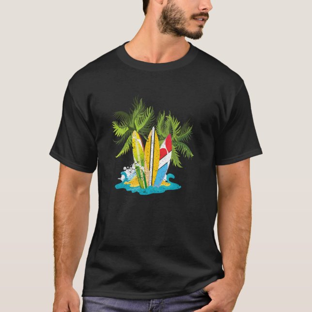 Camiseta Plátanos deportivos de surf Palm Tremes de verano  (Anverso)