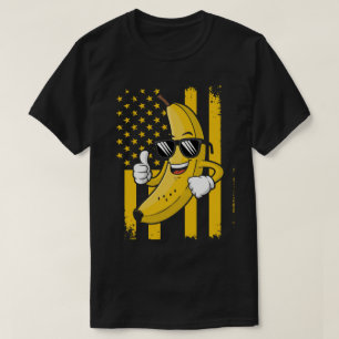 Camiseta Plátanos Gráficos Orgulloso Nombre Bandera America