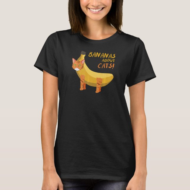 Camiseta Plátanos sobre gatos (corte fechado) (Anverso)