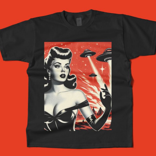Camiseta Platillos Voladores Vintage Pin-up (Subido por el creador)