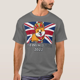 Camiseta Platinum Jubilee 2022 Funny Corgi Union Jack Briti