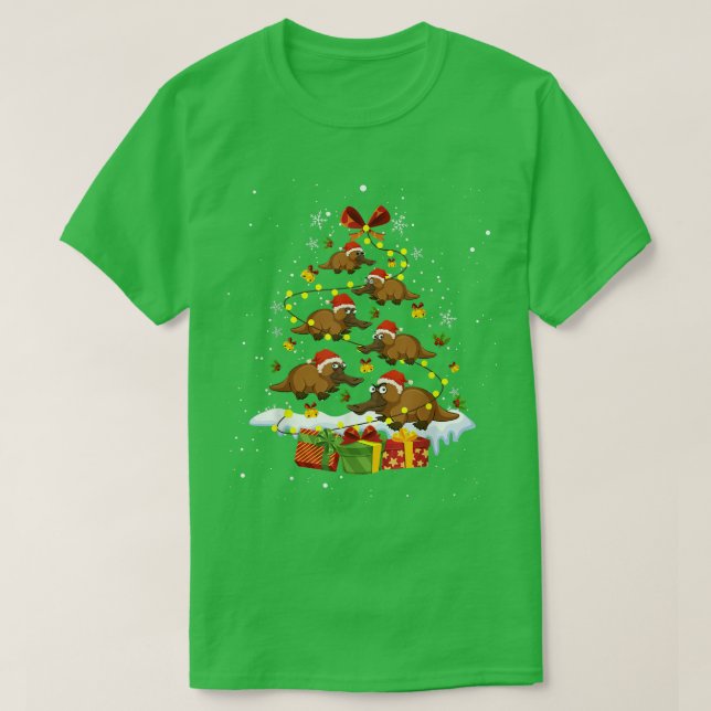 Camiseta Platypus Christmas Tree Beaver Cute Funny  (Diseño del anverso)
