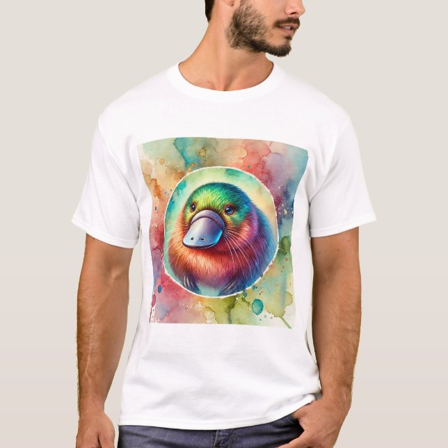 Camiseta Platypus in Watercolor 020824AREF101 - Watercolor (Anverso)