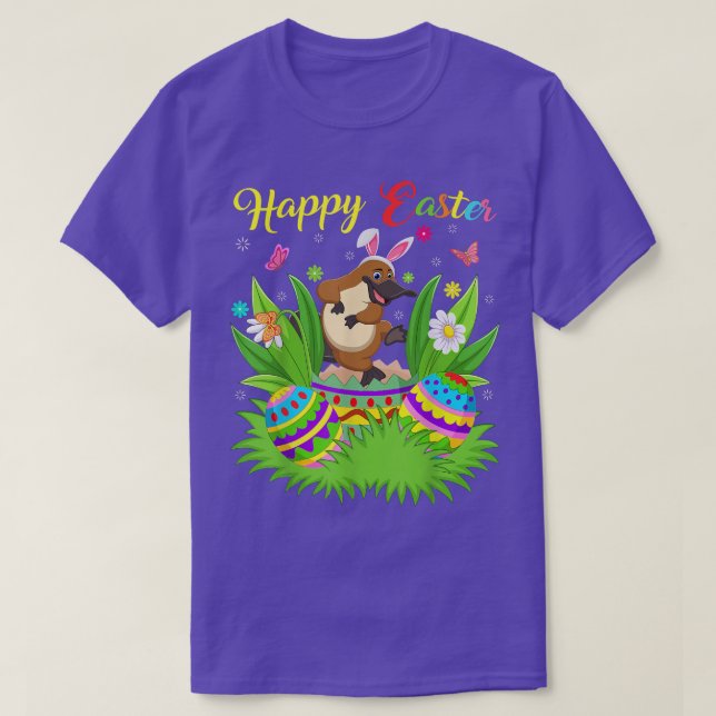 Camiseta Platypus Lover Floral Huevo de Pascua Graciosa Pla (Diseño del anverso)