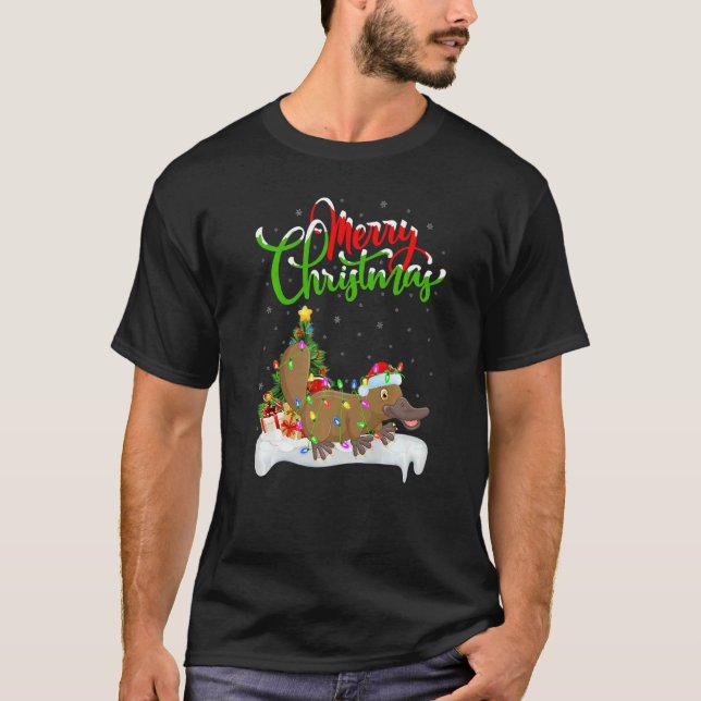 Camiseta Platypus  Xmas Decorations Santa Platypus Christma (Anverso)