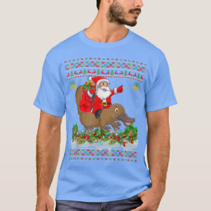 Camiseta Platypus Xmas Pajama Feo Santa Riding Platypus Ch