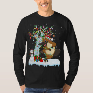 Camiseta Platypus Xmas Tree Lighing Santa Hat Platypus Chr