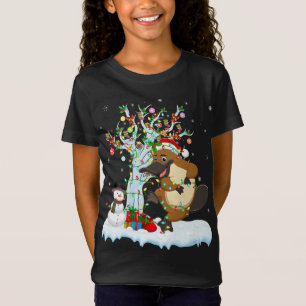 Camiseta Platypus Xmas Tree Lighing Santa Hat Platypus Chr
