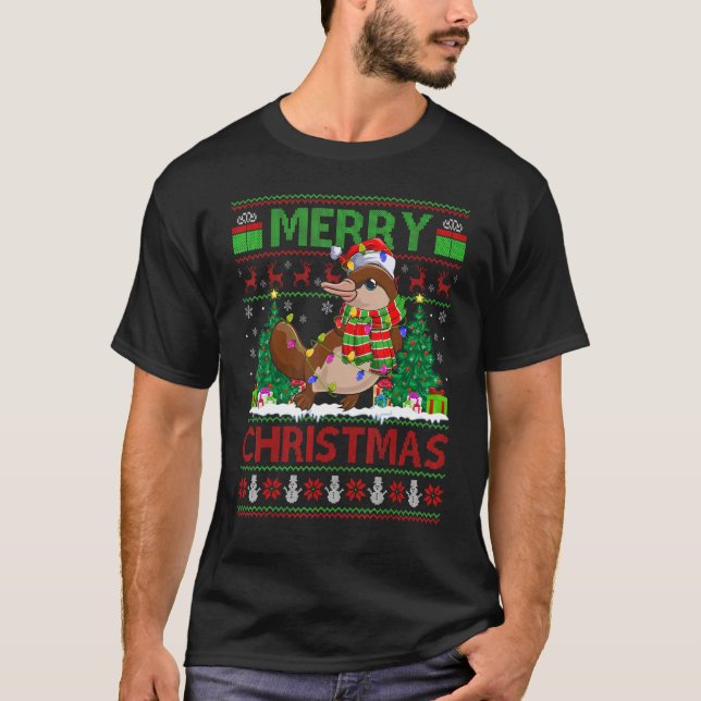 Camiseta Platypus   Xmas Tree Ugly Santa Platypus Christmas (Anverso)
