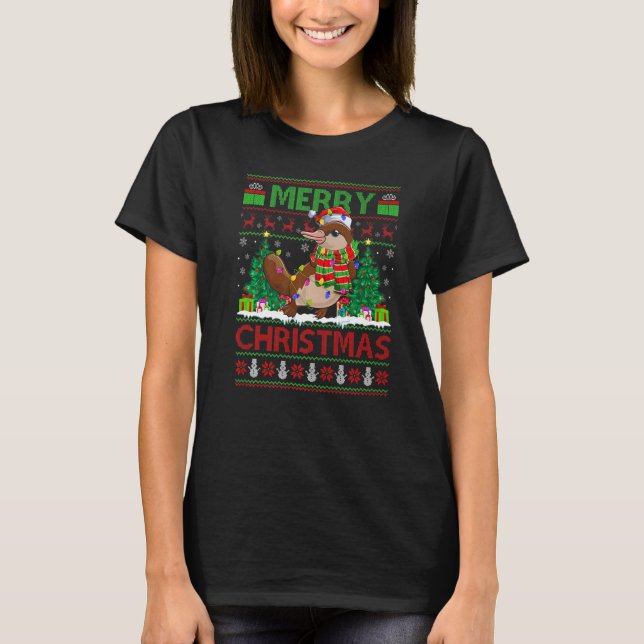 Camiseta Platypus  Xmas Tree Ugly Santa Platypus Christmas (Anverso)
