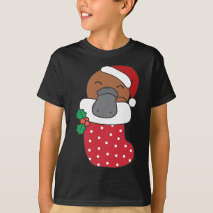Camiseta Platypuses Cutetos En Las Acciones De Los Navidade