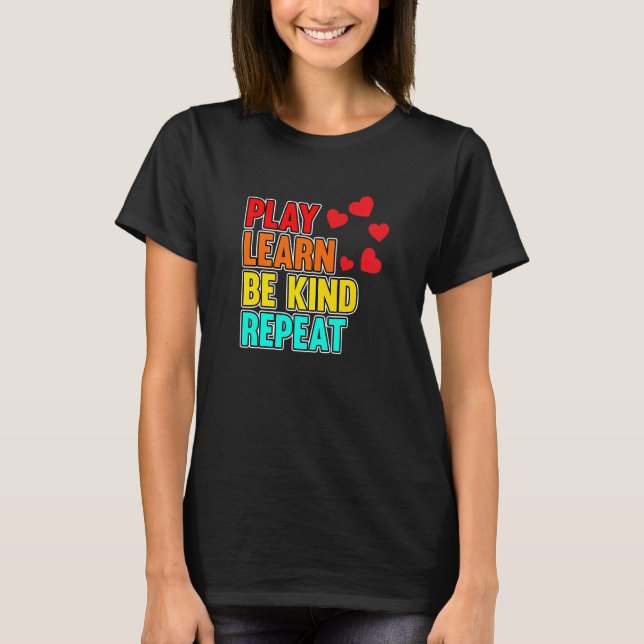 Camiseta Play Learn Be Kind Mental Health Awareness Green G (Anverso)