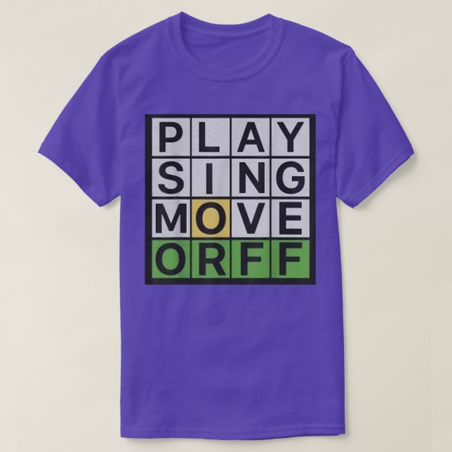Camiseta Play Sing Move ORFF Music Teacher Funny  (Diseño del anverso)