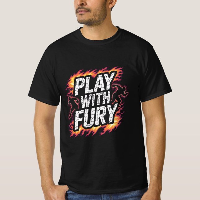 Camiseta Play With Fury – Intense Flame Runner T-Shirt (Anverso)