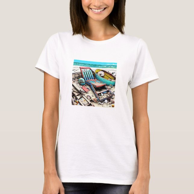 Camiseta Playa abandonada | Desechos de barcos (Anverso)