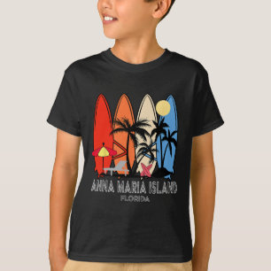 Camiseta Playa Anna Maria Island Florida Tabla de surf retr