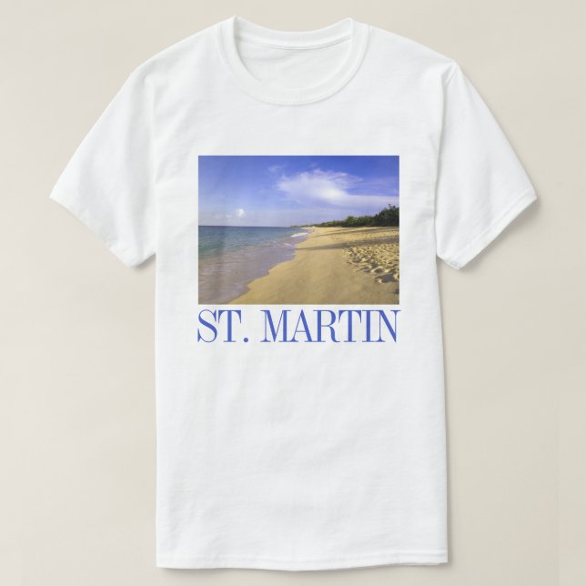 Camiseta Playa Baie Longue Long Bay, San Martín (Diseño del anverso)