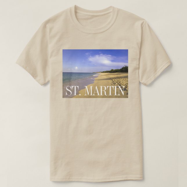 Camiseta Playa Baie Longue Long Bay, San Martín (Diseño del anverso)