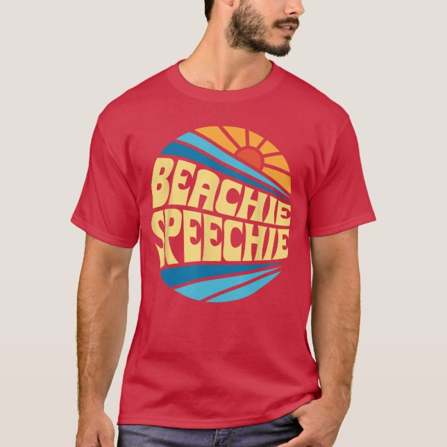 Camiseta Playa Beachie Speechie Speech Therape Retro Verano (Anverso)