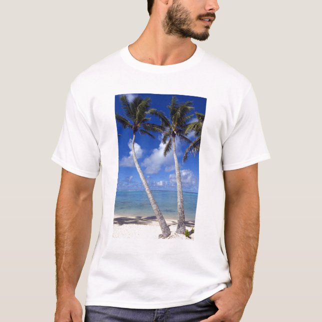 Camiseta Playa bordeada de palmeras Islas Cook (Anverso)