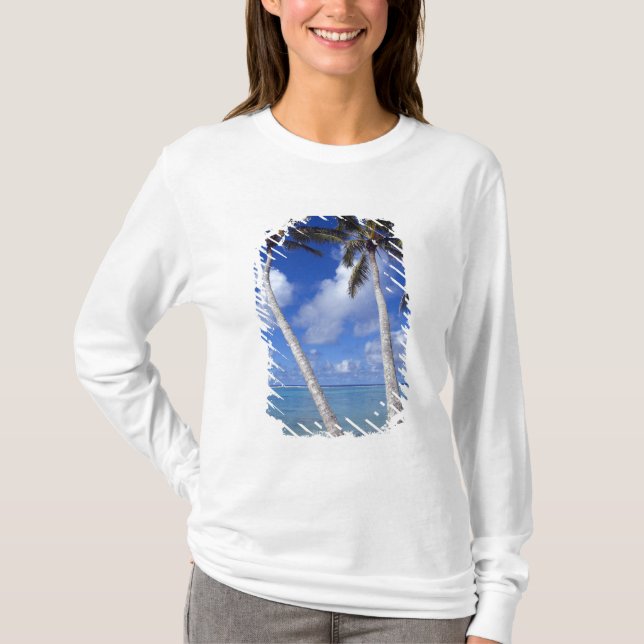 Camiseta Playa bordeada de palmeras Islas Cook (Anverso)