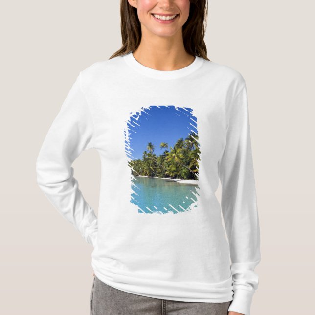 Camiseta Playa bordeada de palmeras Islas Cook 2 (Anverso)