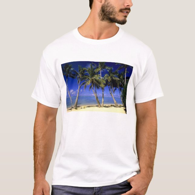 Camiseta Playa bordeada de palmeras Islas Cook 4 (Anverso)