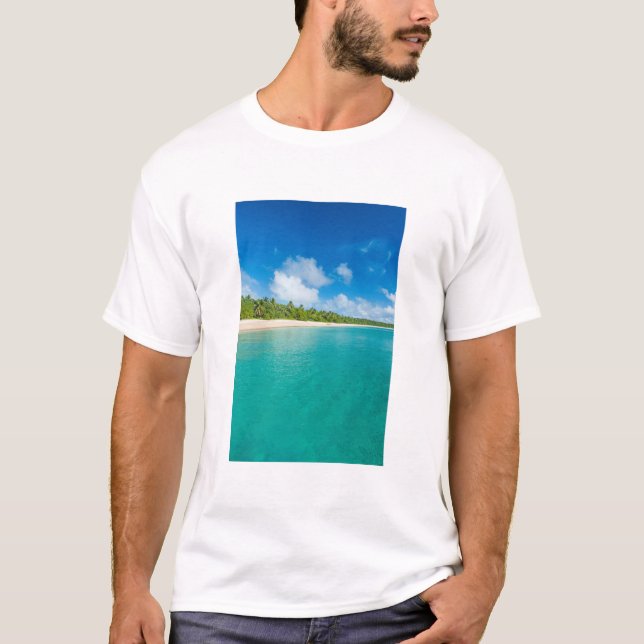 Camiseta Playa bordeada de palmeras, Tonga (Anverso)