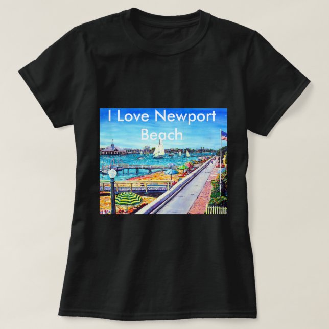 Camiseta Playa CA de Newport de la isla del balboa (Diseño del anverso)