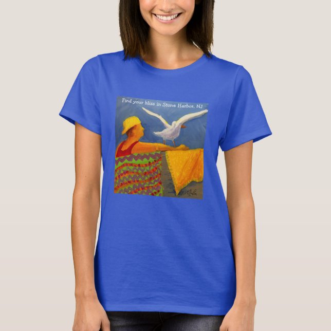 Camiseta Playa/camiseta de la gaviota y del salvavidas de (Anverso)