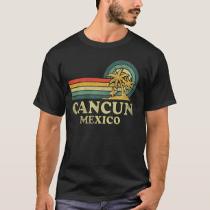Camiseta Playa Cancun México Vacaciones Familiares Vintage 