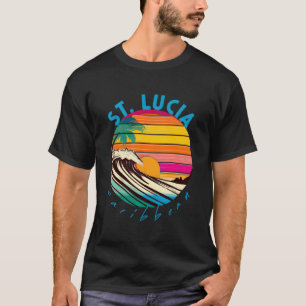 Camiseta Playa Caribe estilo Retro de Santa Lucía de los añ