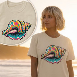 Camiseta Playa Coastal Maravilla Whimsical Pop Art