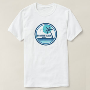 Camiseta Playa Colonial Virginia Palm Tree Birds
