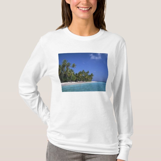Camiseta Playa con palmeras, Maldivas (Anverso)