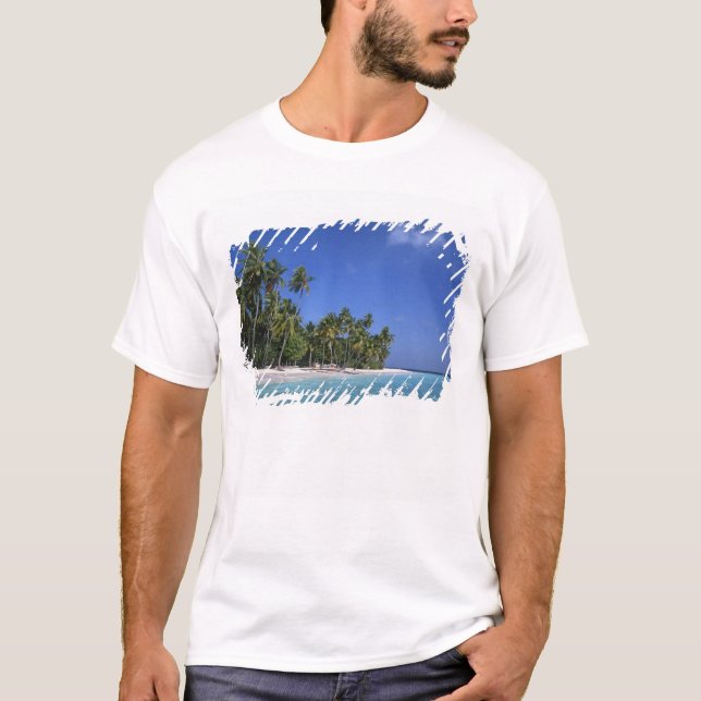 Camiseta Playa con palmeras, Maldivas (Anverso)