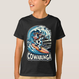Camiseta Playa Cowabunga Surfing Vaca Tabla de Surf Tabla d