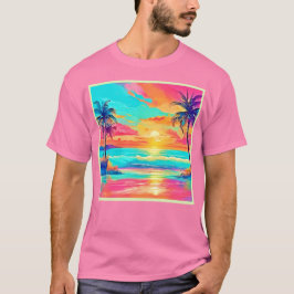 Camiseta Playa de Arcoiris Sunset