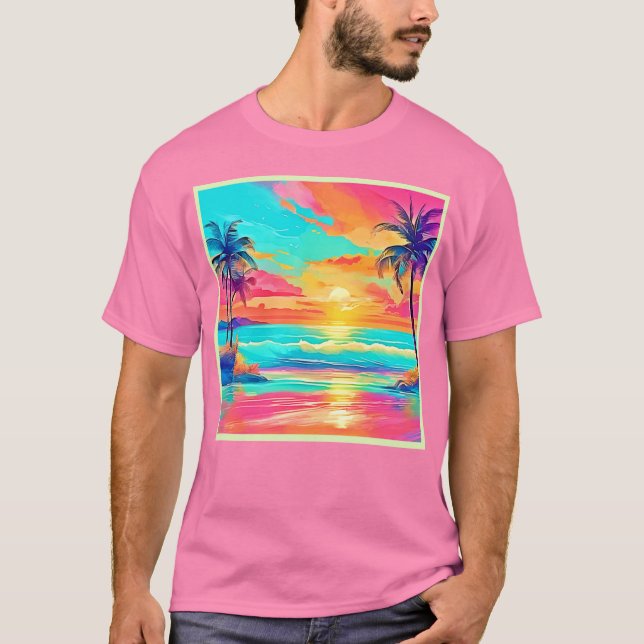 Camiseta Playa de Arcoiris Sunset (Anverso)