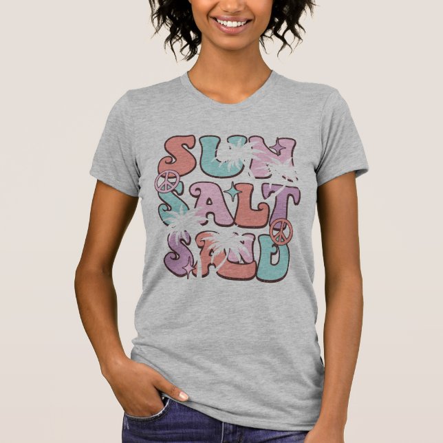 Camiseta Playa de arena de sal solar para mujeres Árbol de  (Anverso)