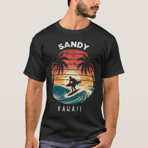 Camiseta Playa de arena Hawái tabla de surf olas playa