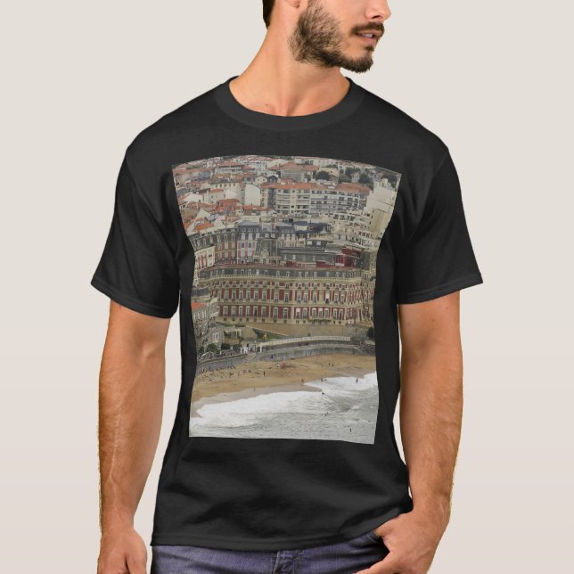 Camiseta Playa de Biarritz, arquitectura Belle Époque. (Anverso)