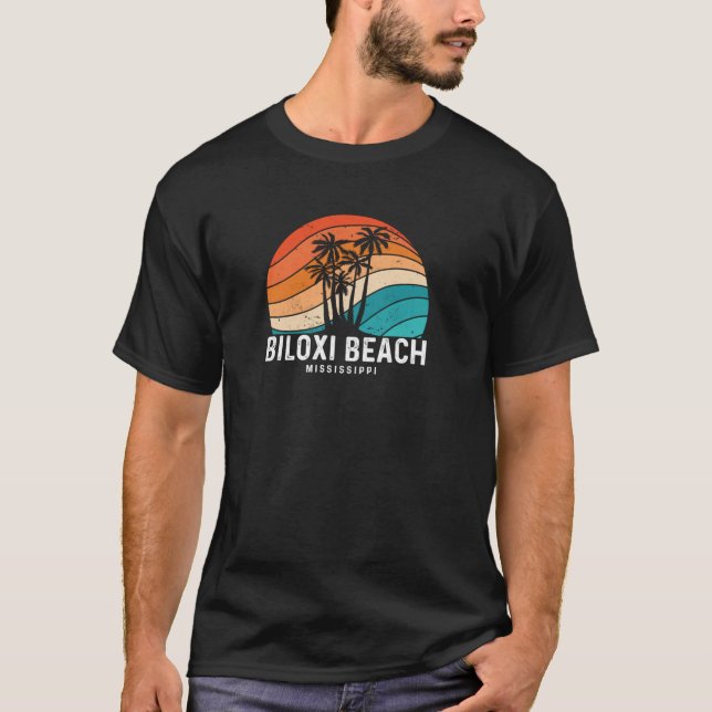 Camiseta Playa de Biloxi Misisipi Palm Tree (Anverso)