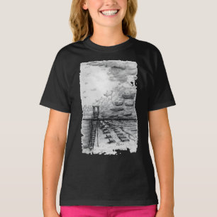 Camiseta Playa de Cancún en blanco y negro