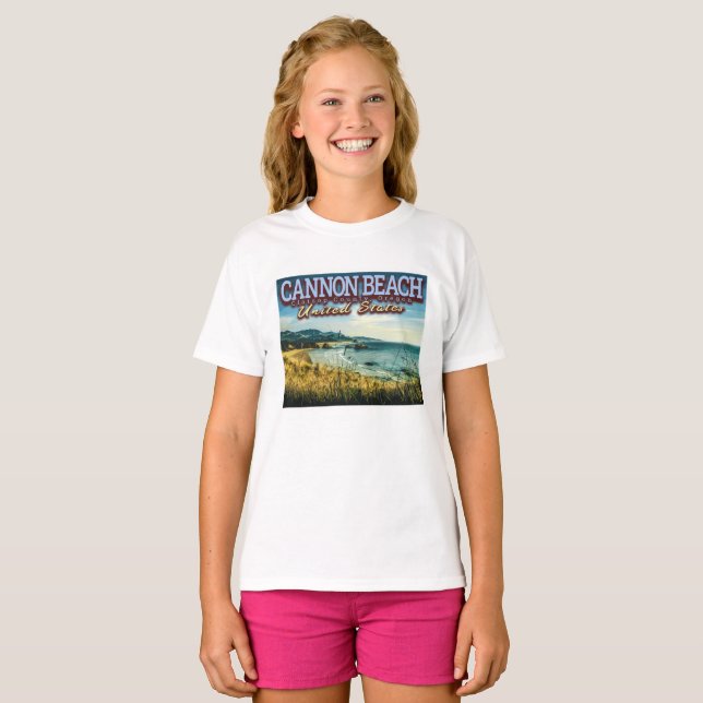 CAMISETA PLAYA DE CANNON - HAYSTACK ROCK - OREGON USA (Anverso completo)