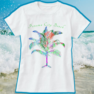 Camiseta Playa de Ciudad de Panamá Florida Palm brillante c