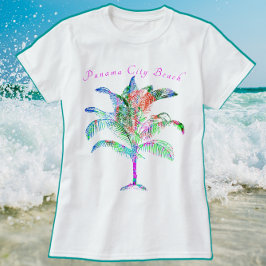 Camiseta Playa de Ciudad de Panamá Florida Palm brillante c