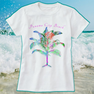 Camiseta Playa de Ciudad de Panamá Florida Palm brillante c