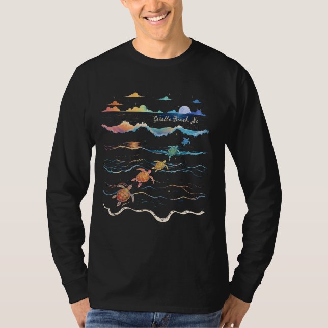 Camiseta Playa de Corolla Playa de Tortuga de Carolina del  (Anverso)